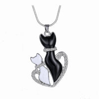 New Lovely Cat Theme Crystal Pendant Necklaces For Women and Girls