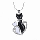 New Lovely Cat Theme Crystal Pendant Necklaces For Women and Girls