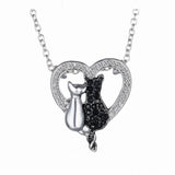 New Lovely Cat Theme Crystal Pendant Necklaces For Women and Girls