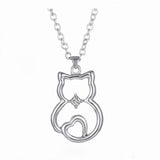 New Lovely Cat Theme Crystal Pendant Necklaces For Women and Girls