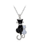 New Lovely Cat Theme Crystal Pendant Necklaces For Women and Girls